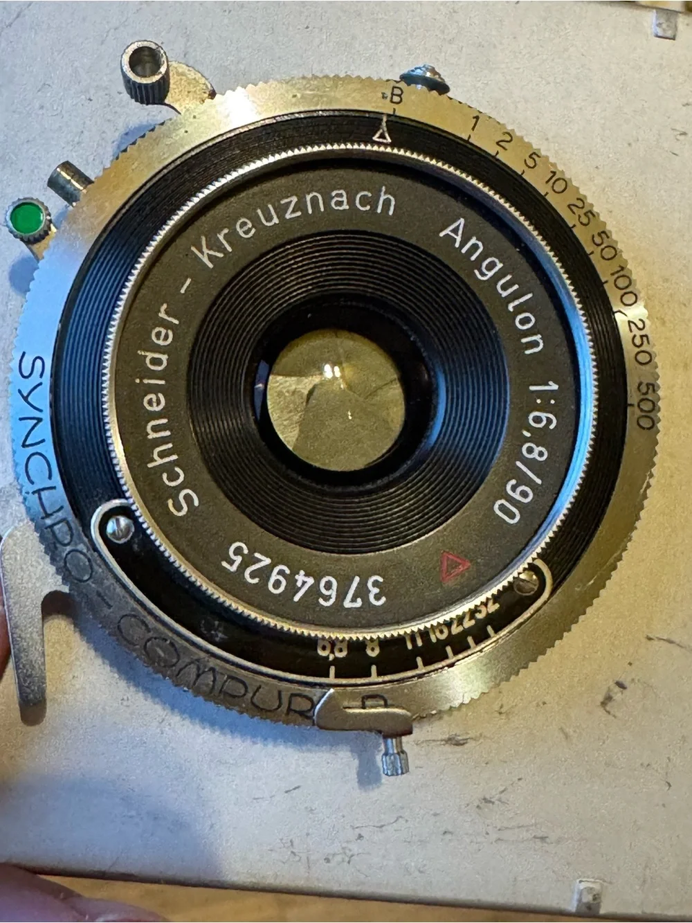 Schneider-Kreuznach Angulon 90mm f/6.8 4x5 large format lens with Graflex Board